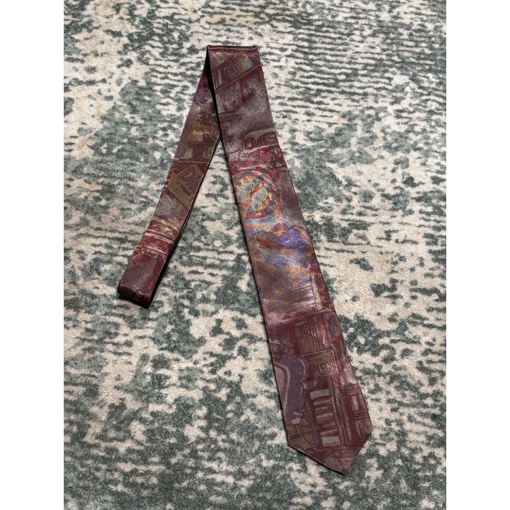 vintage Bugle Boy diner-themed Skinny necktie Made In USA